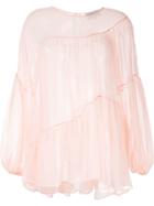 Lee Mathews Emily Silk Wave Top - Pink