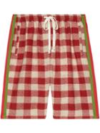 Gucci Oversize Check Pattern Shorts - Red