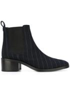 Each X Other Pinstripe Chelsea Boots, Women's, Size: 37, Blue, Cotton/leather