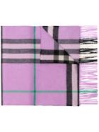 Burberry Purple Check Print Cashmere Scarf