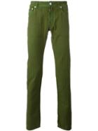 Jacob Cohen Slim-fit Jeans, Men's, Size: 34, Green, Cotton/linen/flax/spandex/elastane