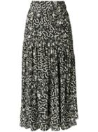Isabel Marant - Grifol Printed Skirt - Women - Silk/spandex/elastane - 38, Black, Silk/spandex/elastane