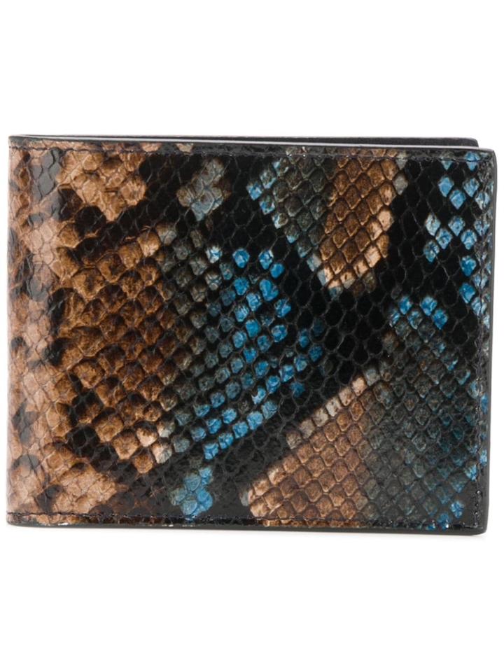 Etro Snakeskin Effect Wallet - Brown