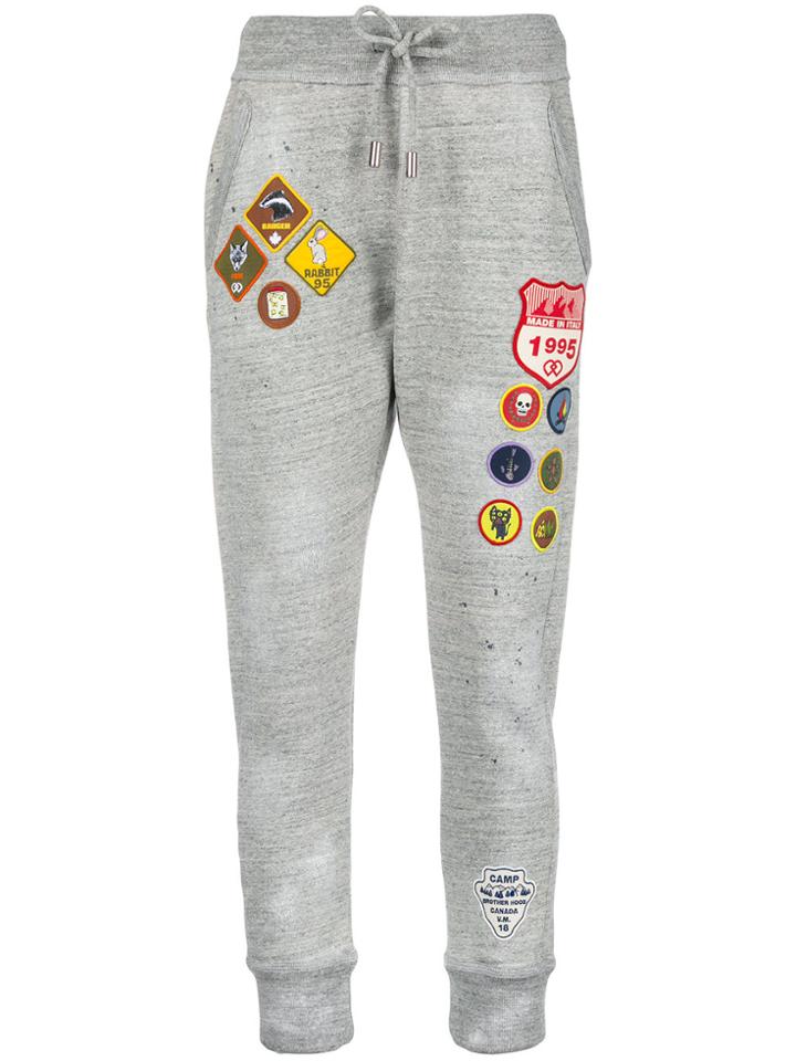 Dsquared2 Patch Appliqué Track Pants - Grey