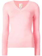 Joostricot Fitted Ribbed Sweater - Pink & Purple