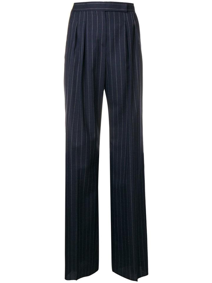 Max Mara Striped Straight-leg Trousers - Blue