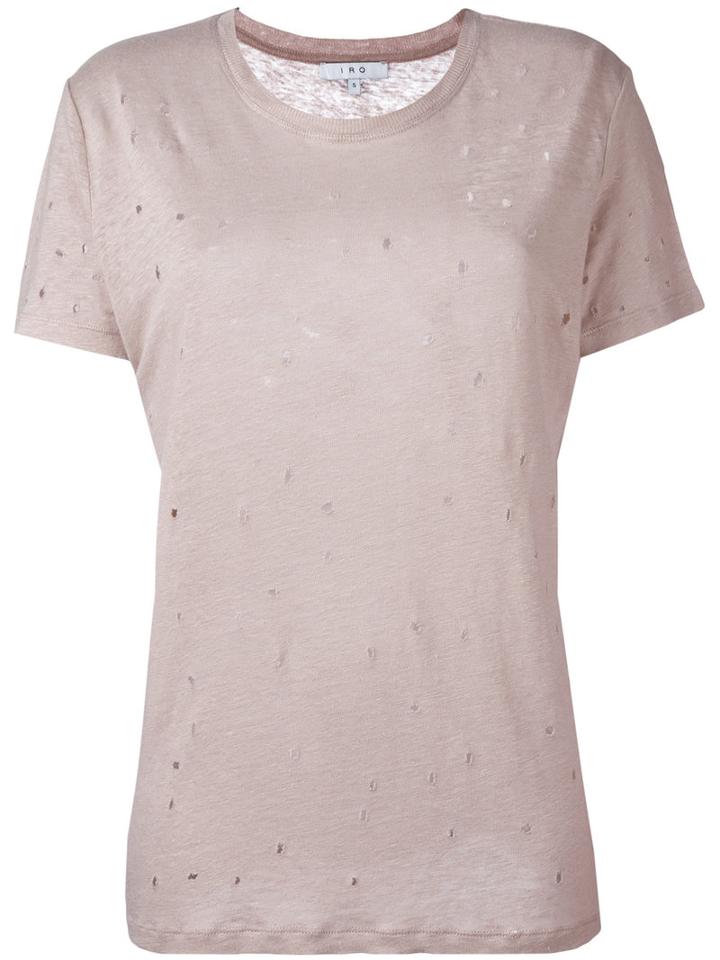 Iro Cut-out Detail T-shirt, Women's, Size: Medium, Pink/purple, Linen/flax