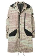 Stone Island Shadow Project Printed Hooded Parka Coat - Green