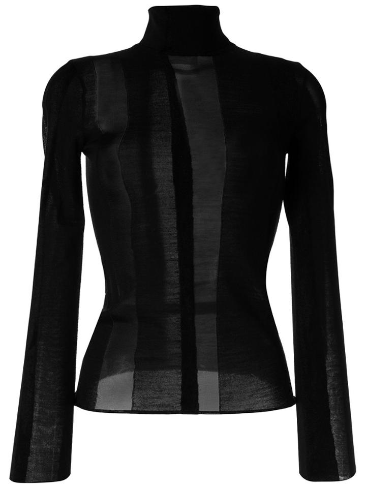 Ports 1961 Ribbed Roll Neck Top - Black