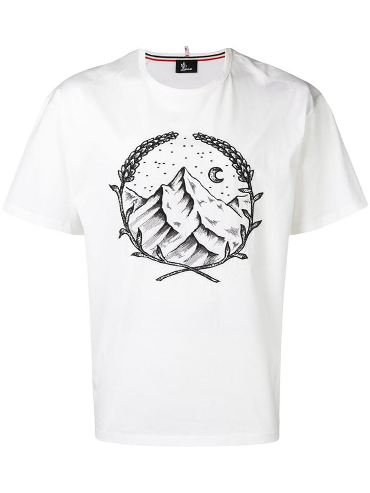 Moncler Grenoble Mountain Print T-shirt - White