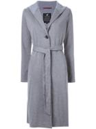 Loveless Hooded Robe Coat, Women's, Size: 36, Grey, Polyester/polyurethane/rayon