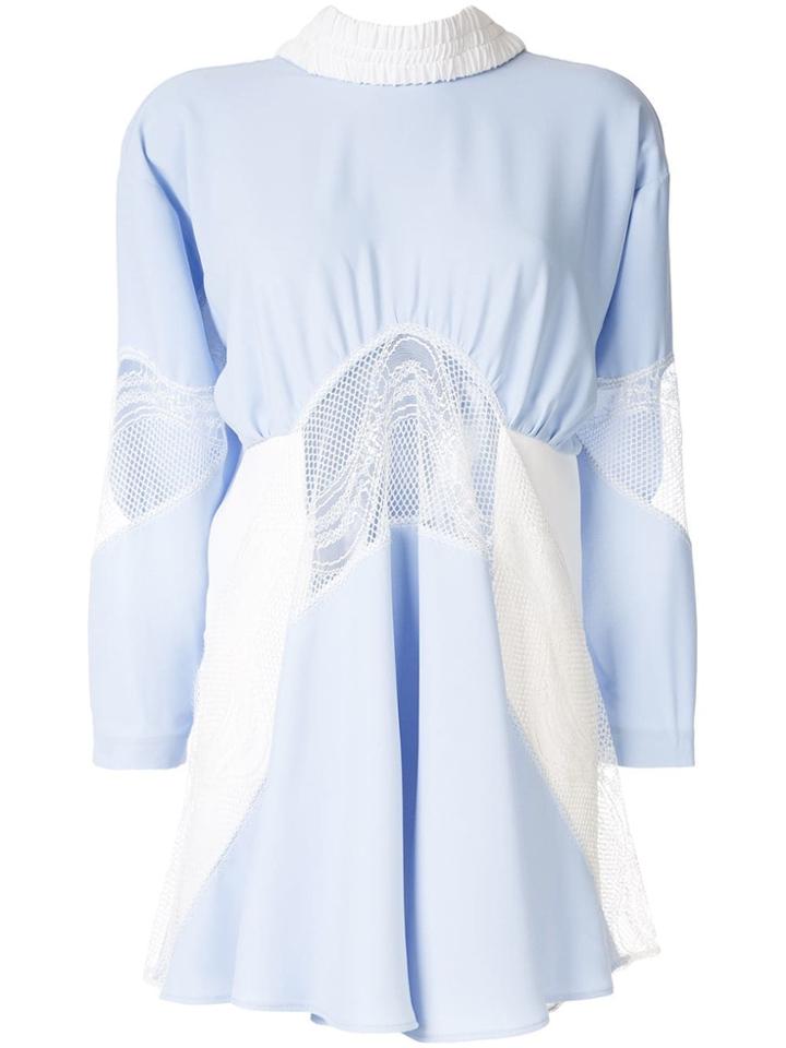 Christopher Esber Lace Panel Mini Dress - Blue