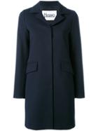 Herno Single Breasted Coat, Women's, Size: 40, Blue, Cotton/polyester/acetate