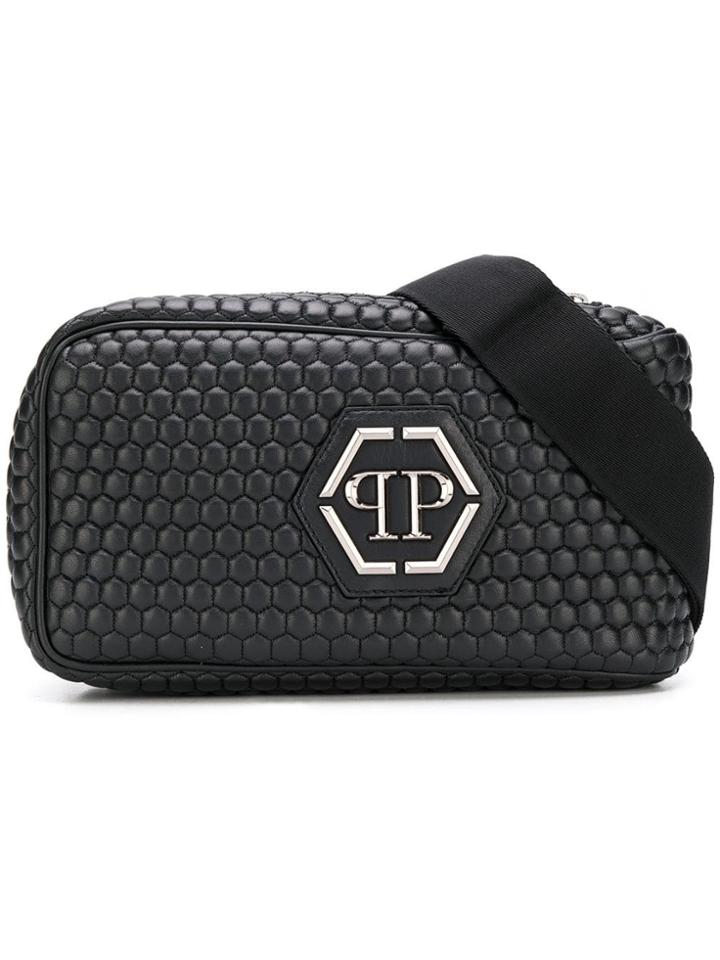 Philipp Plein Honeycomb Quilted Belt Bag - Black