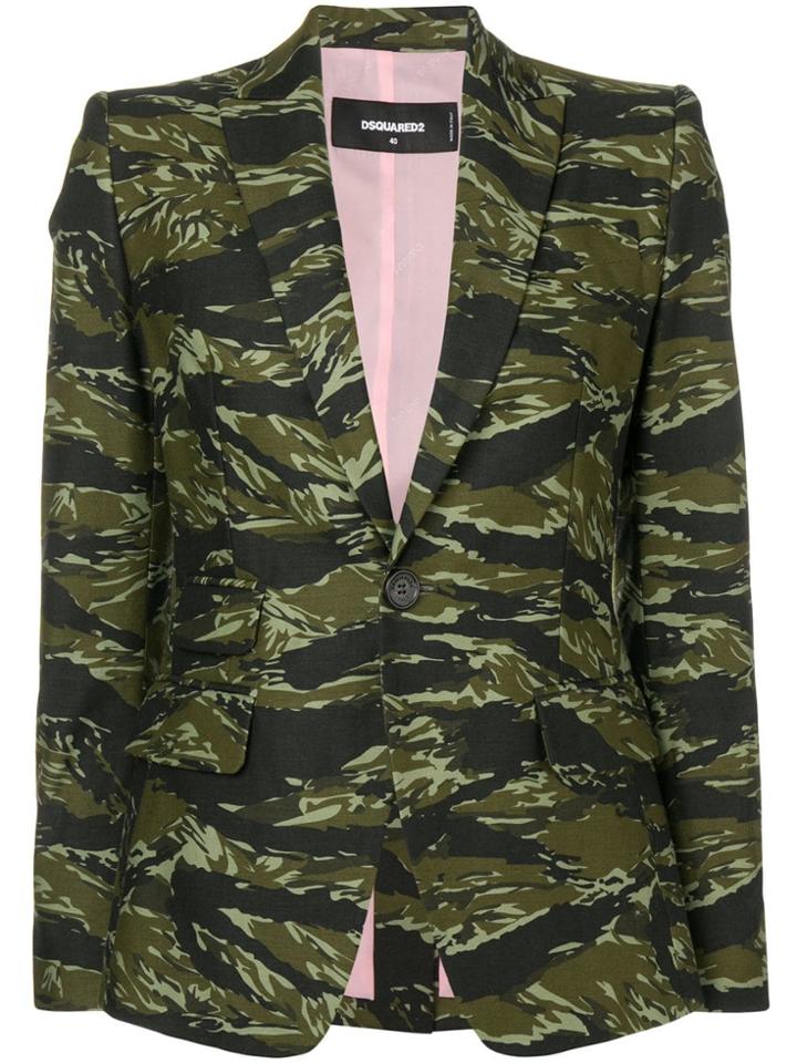 Dsquared2 Camouflage Print Blazer - Green