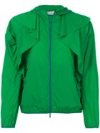 Red Valentino Ruffle Trim Hooded Windbreaker - Green