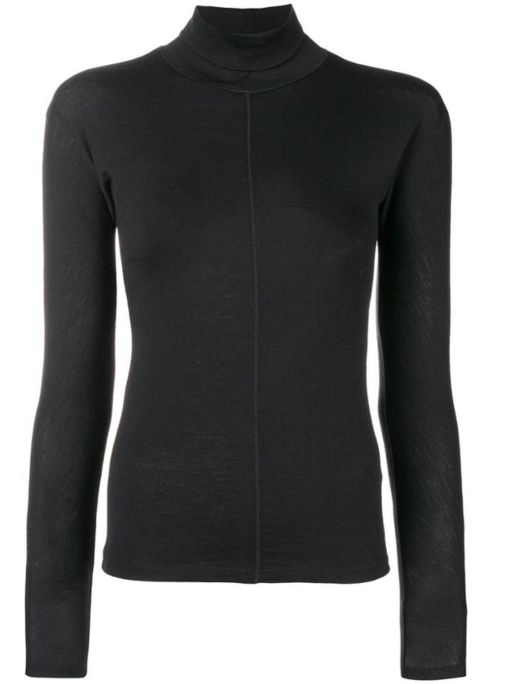 Max Mara Turtle-neck Fitted Sweater - Black