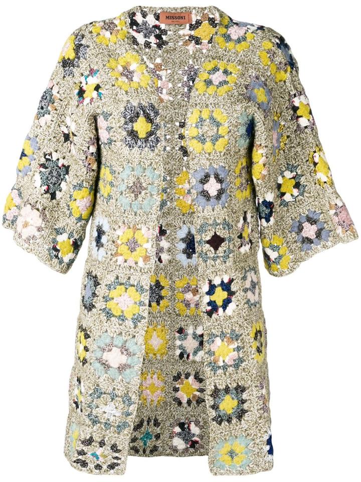Missoni Patchwork Knitted Cardigan - Green