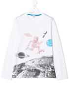 Paul Smith Junior Teen Spaceskater Print T-shirt - White