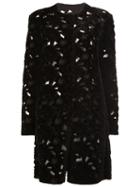 Giambattista Valli Single Breasted Coat, Women's, Size: 40, Black, Silk/lamb Skin
