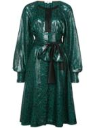 Dvf Diane Von Furstenberg Belted Patent Dress - Green