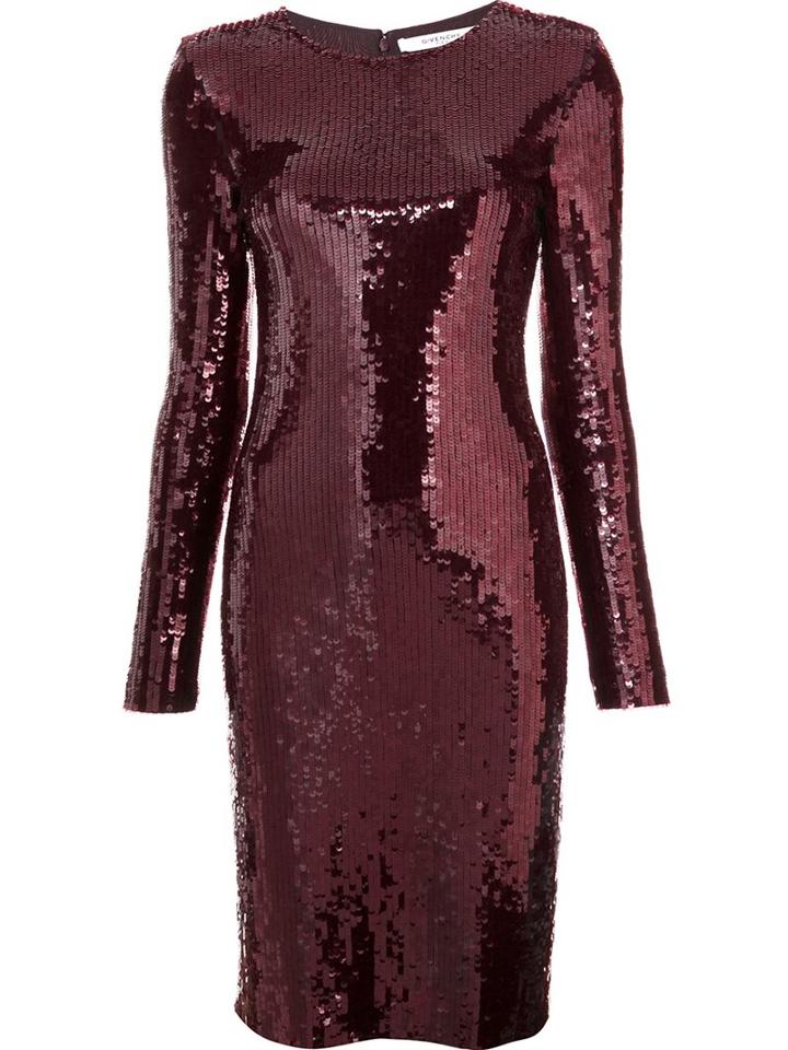 Givenchy Fitted Sequin Dress, Women's, Size: 36, Red, Spandex/elastane/polyamide/viscose