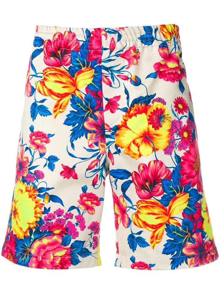 Msgm Floral Print Shorts - Neutrals