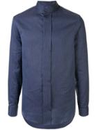 Emporio Armani Mandarin Collar Shirt - Blue