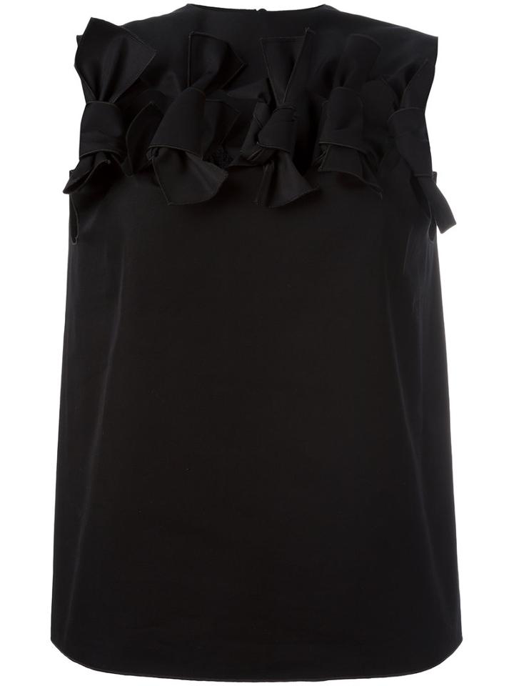 Maison Rabih Kayrouz Knots Trim Top, Women's, Size: 36, Black, Cotton