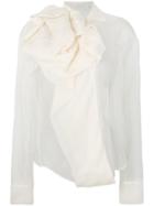 Christian Dior Vintage Bow Sheer Blouse - Nude & Neutrals