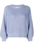 I Love Mr Mittens Waffle Knitted Jumper - Blue
