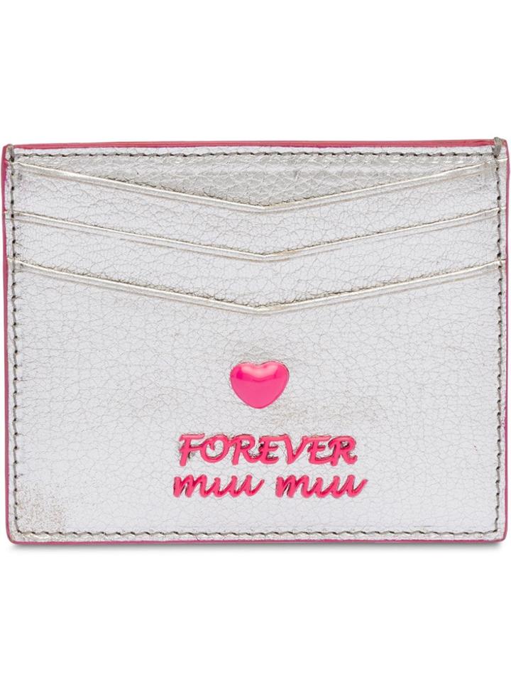 Miu Miu Madras Love Card Holder - Metallic