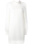 Tom Ford Bishop Sleeve Dress, Women's, Size: 38, White, Silk/acetate/viscose