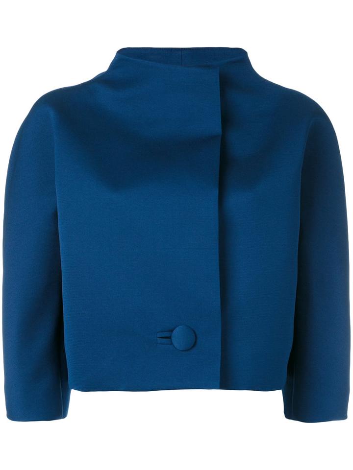 Paule Ka Cropped Jacket, Women's, Size: 42, Blue, Polyester/cupro