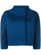 Paule Ka Cropped Jacket, Women's, Size: 42, Blue, Polyester/cupro