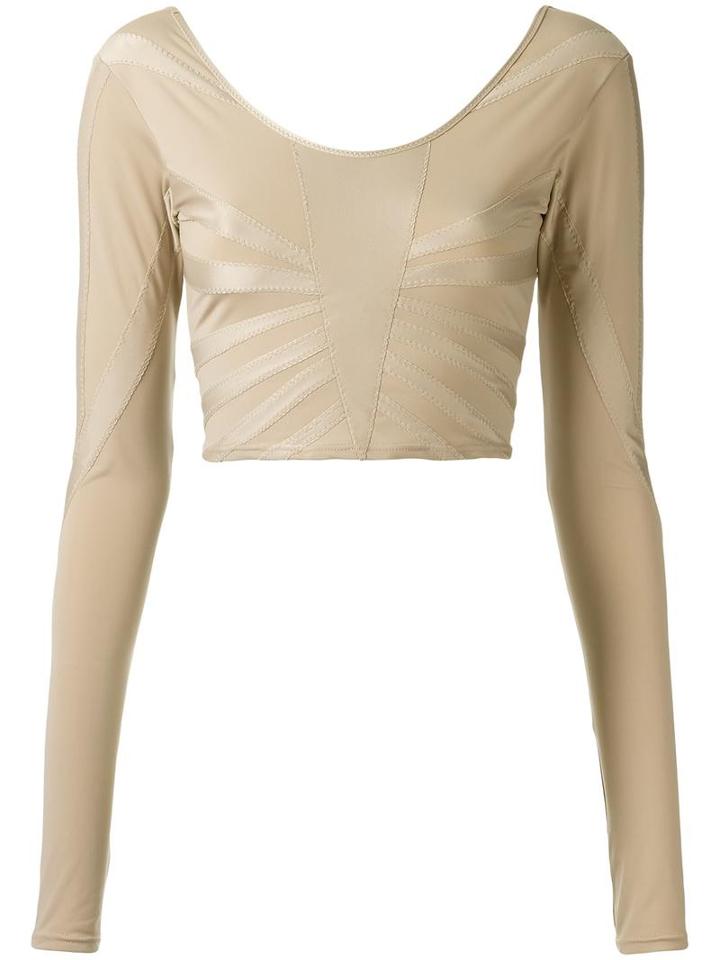 Amir Slama - Cropped Bikini Top - Women - Elastodiene - P, Nude/neutrals, Elastodiene