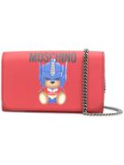 Moschino Transformer Bear Chain Purse - Red