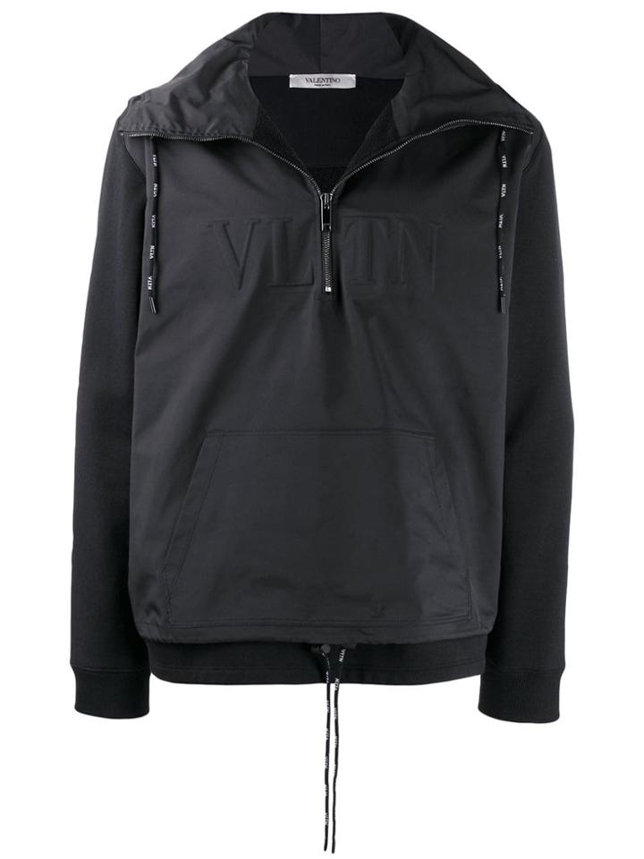 Valentino Vltn Zip Hoodie - Black