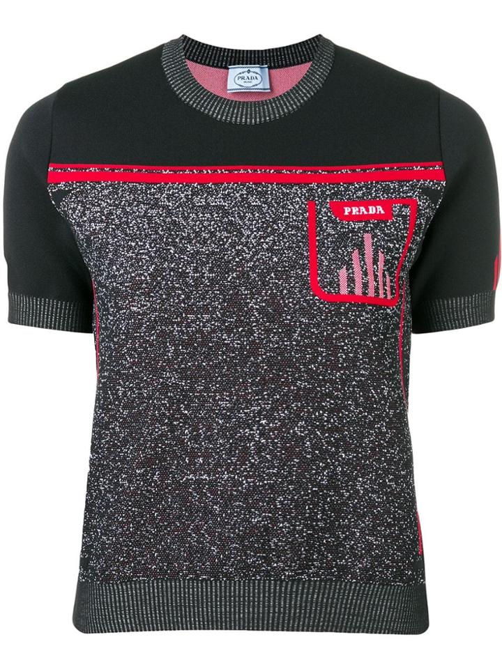 Prada Shortsleeved Logo Sweater - Black