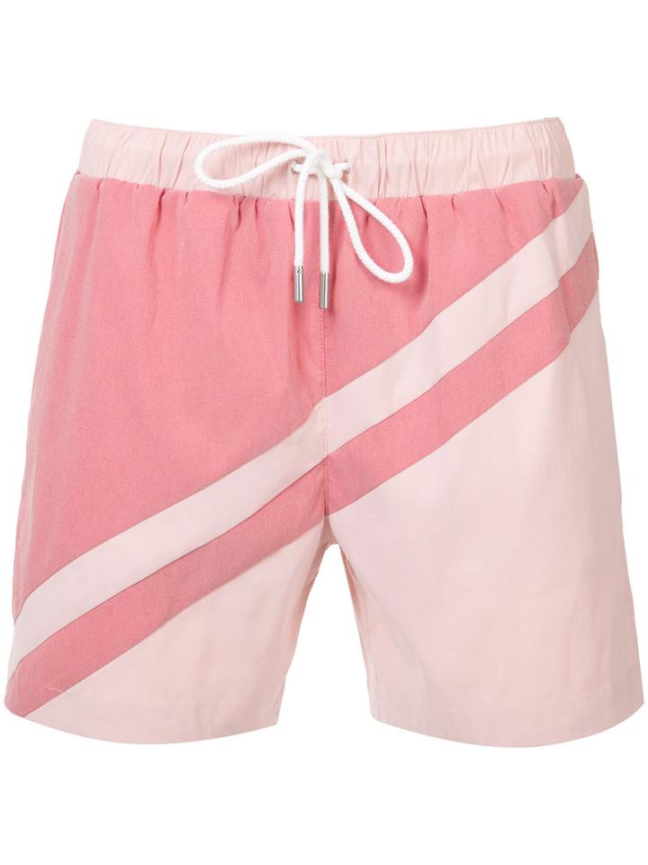 Katama - Panel Shorts - Men - Polyester - 38, Pink/purple, Polyester