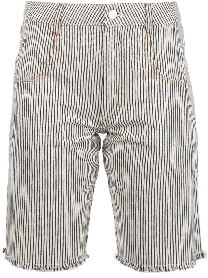 T By Alexander Wang Striped Denim Shorts - White