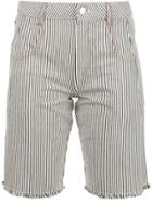T By Alexander Wang Striped Denim Shorts - White