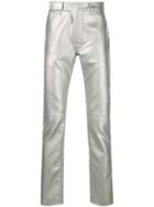 Cmmn Swdn Leather Effect Trousers - Silver