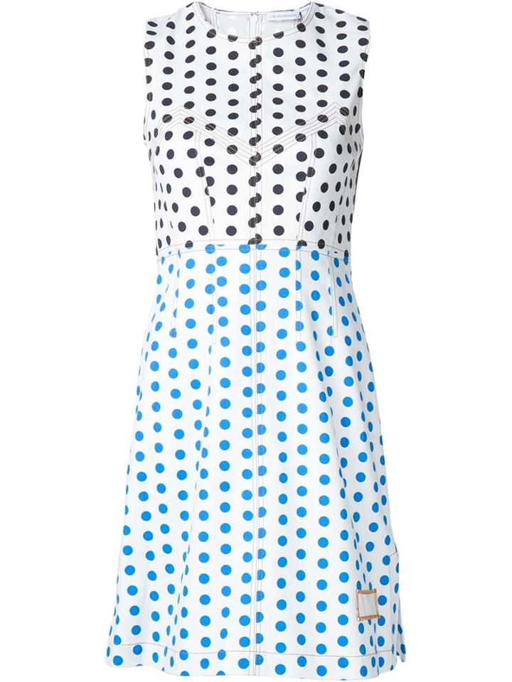 J.w. Anderson Polka-dot Panelled Dress
