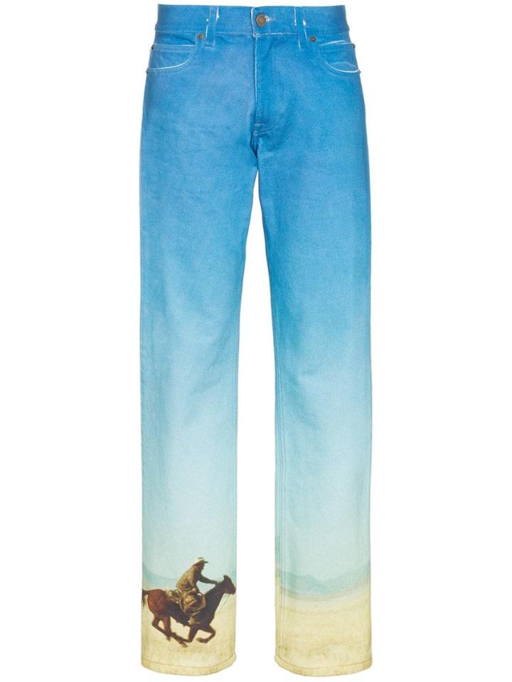 Calvin Klein Jeans Est. 1978 Printed Straight Leg Jeans - Blue