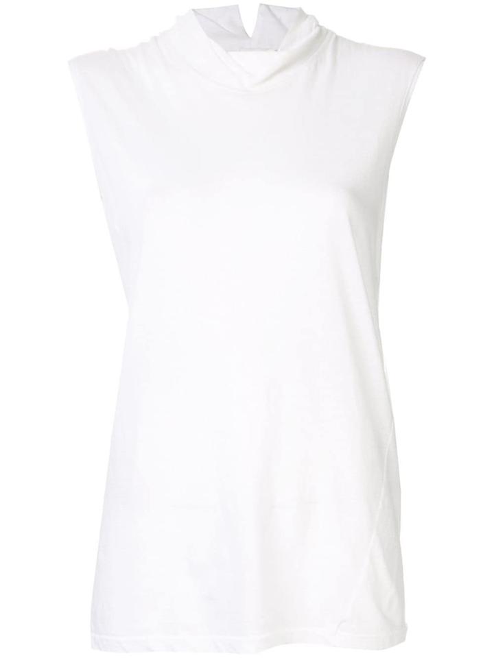 Bassike Slim Funnel Neck Tank Top - White