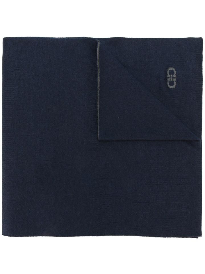 Salvatore Ferragamo - Classic Knitted Scarf - Men - Silk/wool/virgin Wool - One Size, Blue, Silk/wool/virgin Wool
