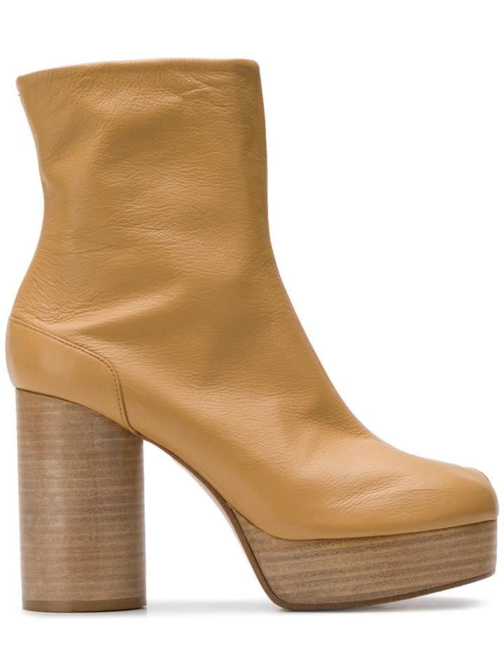 Maison Margiela Tabi Toe Platform Boots - Neutrals