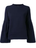 Miharayasuhiro Bell Sleeve Sweatshirt, Women's, Size: 38, Blue, Cotton