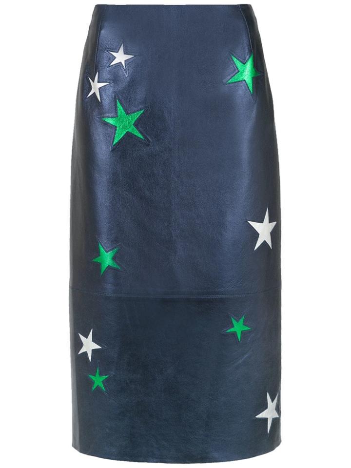 Nk Midi Leather Skirt - Blue